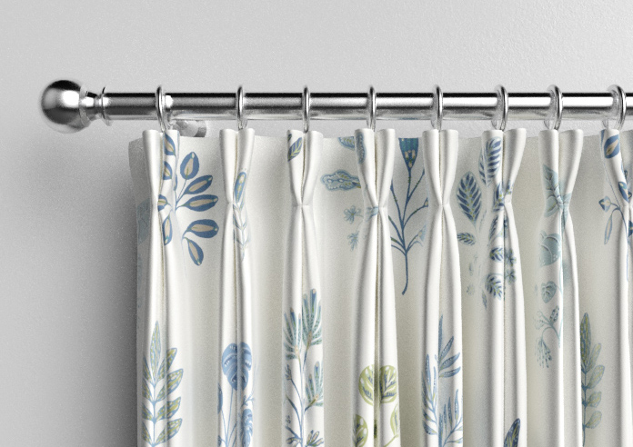 Botanical Velvet, River Blue - Made to Measure Curtains - Image 10